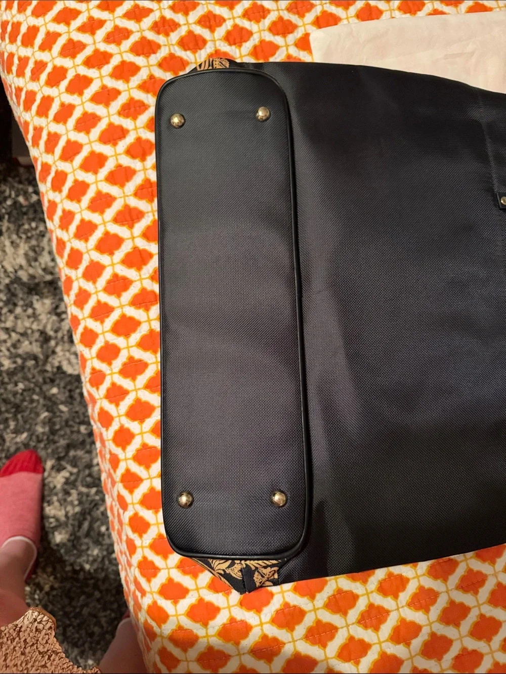Versace Black Tote with Gold Baroque Accent